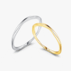 k1 Minimalist Wave Ring 925 Sterling Silver Gold Plated Stackable Band for Women Couple Jewelry