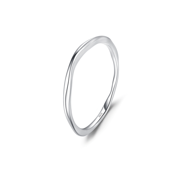 k4 Minimalist Wave Ring 925 Sterling Silver Gold Plated Stackable Band for Women Couple Jewelry