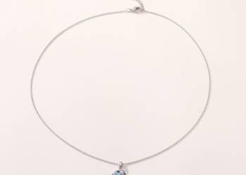 Wholesale Fashion 925 Silver Blue Bluestone Jewellery High Quality Heart Zircon Pendant Necklace for GF  Rose Gold Everything Style Silver Chain for Women Weddings