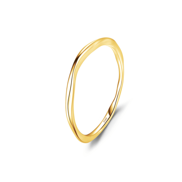 k5 Minimalist Wave Ring 925 Sterling Silver Gold Plated Stackable Band for Women Couple Jewelry