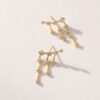Wholesale High Quality Fashion Gold Plated 5A Zirconia Drop Earrings for Women Sparking Jewelry
