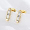 q4 Delicate 14K Gold Plated 925 Sterling Silver Earrings Trendy Minimalist Women's Jewelry With Cubic Zirconia