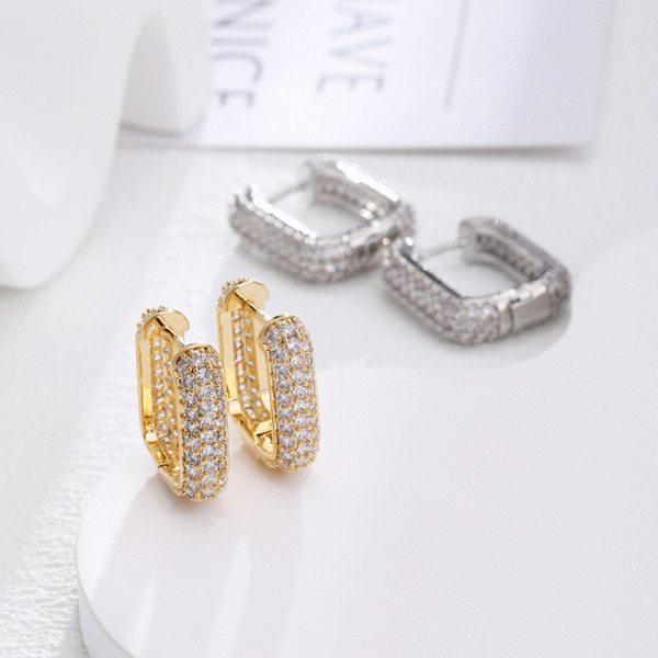 Wholesale Gold Planted Huggie Hoop Trendy Earrings for Women 2025 Micro Pave CZ Small Hoop 925 Silver Jewelry