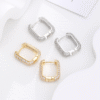 Wholesale Gold Planted Huggie Hoop Trendy Earrings for Women 2025 Micro Pave CZ Small Hoop 925 Silver Jewelry