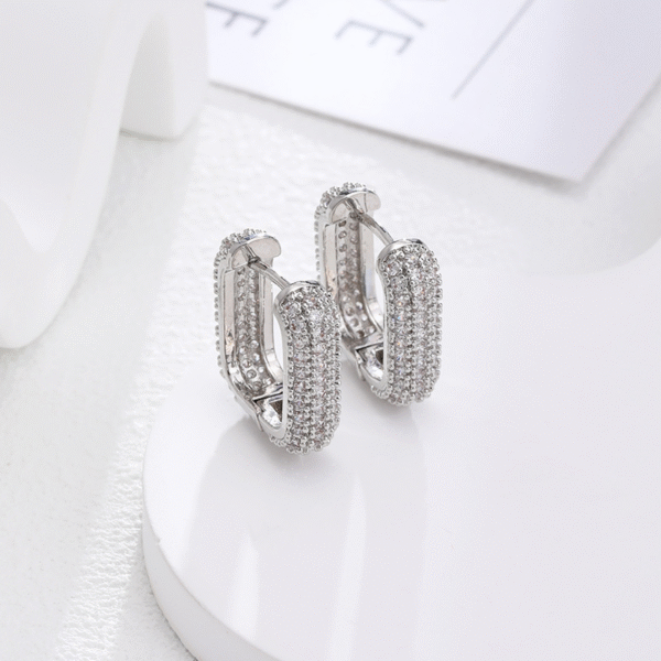 Wholesale Gold Planted Huggie Hoop Trendy Earrings for Women 2025 Micro Pave CZ Small Hoop 925 Silver Jewelry
