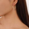 v6 Handmade Classic Style 925 Sterling Silver Hoop Earrings Gold Plated with 5A Zircon High Quality Gift for Women