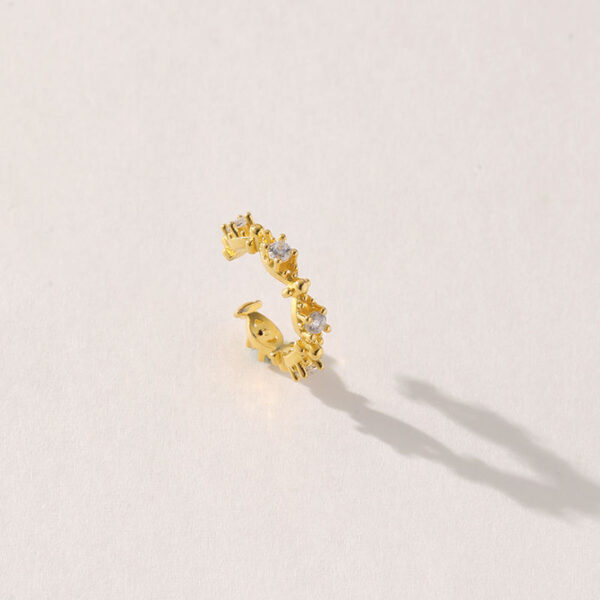 y2 Elegant 18K Gold Plated Brass Zircon Ear Cuff Prong Setting Sparkle Jewelry Fashion Drop Earrings Direct From Factory