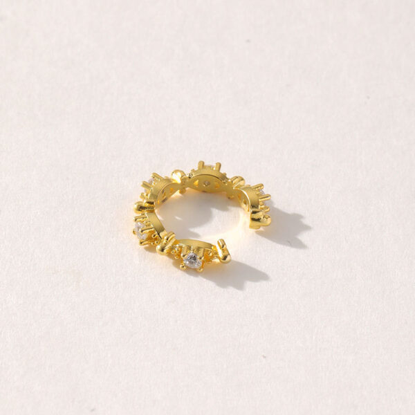 y4 Elegant 18K Gold Plated Brass Zircon Ear Cuff Prong Setting Sparkle Jewelry Fashion Drop Earrings Direct From Factory