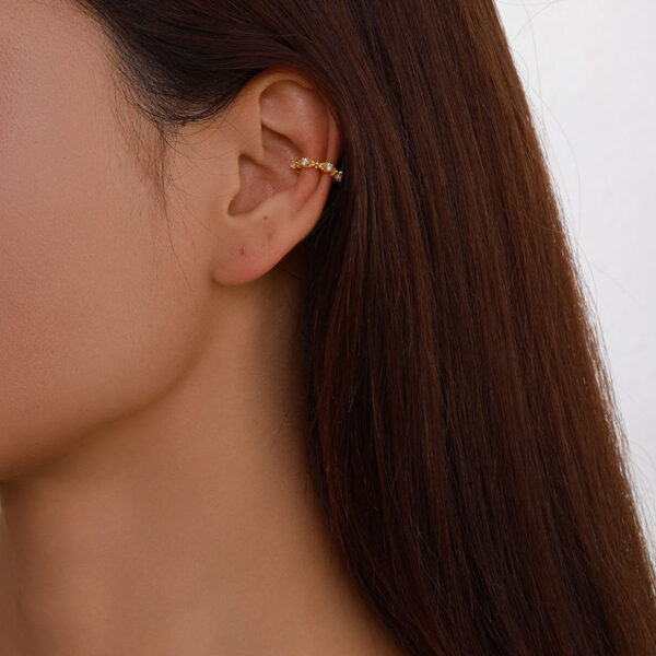 y5 Elegant 18K Gold Plated Brass Zircon Ear Cuff Prong Setting Sparkle Jewelry Fashion Drop Earrings Direct From Factory