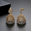 Gold Plated Indian Non Tarnish Chunky Gold Earrings, Fashion Jewelry with Zircon Vintage Style for Women
