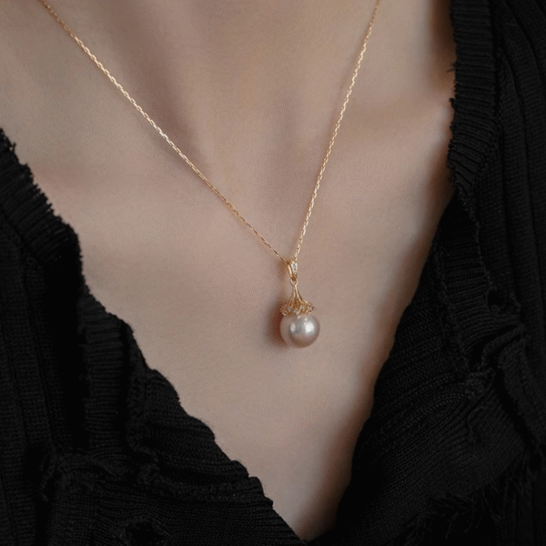 Luxury 925 Silver Pearls Simple Pendant, Necklaces for Women With Zircon,Trendy Fashion Jewelry Christmas Gift