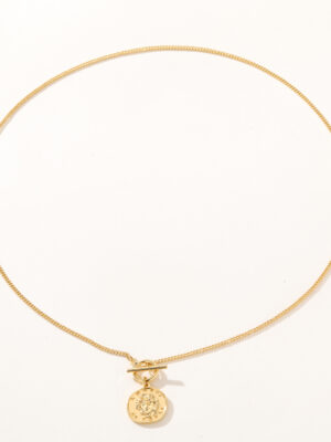 Hot Sales Brass Gold Necklace, Fashion Chains with Coin Pendant, Trendy Gold Jewelry for Women Gift