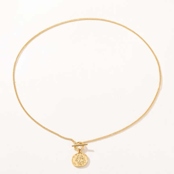 Hot Sales Brass Gold Necklace, Fashion Chains with Coin Pendant, Trendy Gold Jewelry for Women Gift