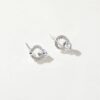 Simple Trendy 925 Sterling Silver Stud Earrings, Diamond Earrings with Shining Zircon Stone, Fashion Jewelry for Gifts Weddings Parties