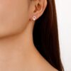 Simple Trendy 925 Sterling Silver Stud Earrings, Diamond Earrings with Shining Zircon Stone, Fashion Jewelry for Gifts Weddings Parties