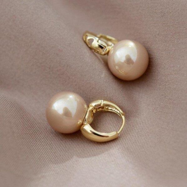 2025 Trendy Wholesale Classic Pearls Hoops, Fashionn Gold Planted Pearl Earrings, Gold Jewelry for Women Girls Gift