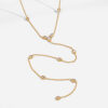 Wholesale Stainless Steel Gold Necklace, 18K Gold PlateWaterproof with Cubic Zirconia,Y Shaped Pendant Chain for women