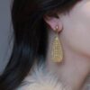New Arrival Hollow Netted Crescent Hypoallergenic Earrings, Minimalist Drop Mesh Earrings for Women