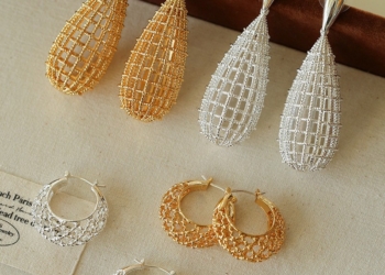 New Arrival Hollow Netted Crescent Hypoallergenic Earrings, Minimalist Drop Mesh Earrings for Women