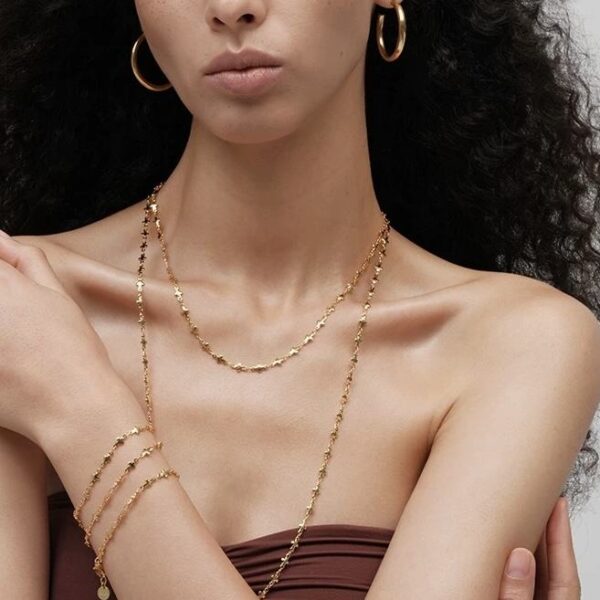 Wholesale 925 Stainless Sterling Silver Gold Bangle,  Gold Plated Chain Link Bracelets for Women & Men