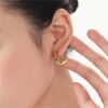 Hot Sale Fashion Chunky Hoop Earrings, Non-Tarnish hypoallergenic earrings for Women, Waterproof Made Gold Plated Jewelry