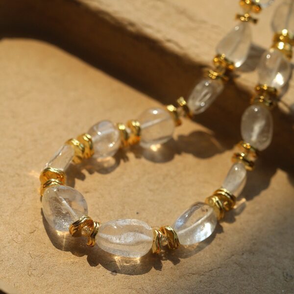 Middle Eastern Style White Crystal Jewelry for Women, Light Luxury Bead Crystal Bracelet and Necklaces