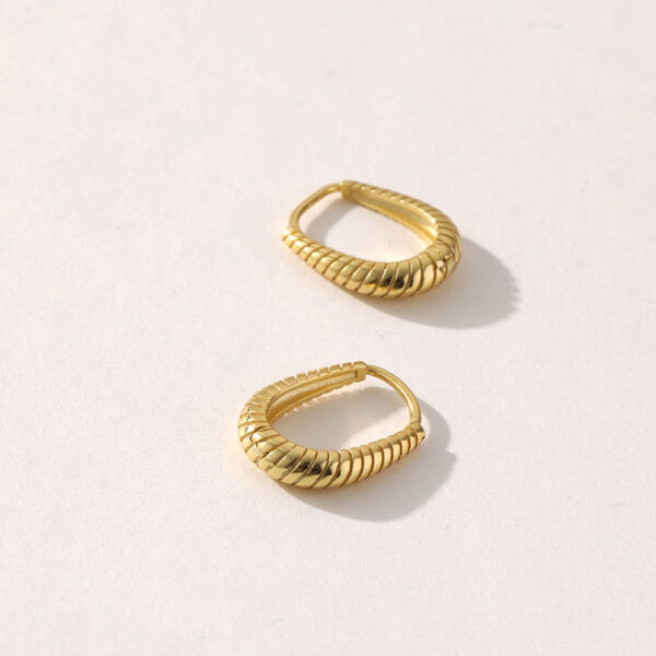 Wholesale Custom 18k Gold Plated Gold Earrings, Korean 925 Silver Fashion Gold Jewelry, High Quality Hoop Earrings for Women