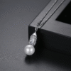 Pearl Pendant Simple Pearl Necklaces, Pendants Adorned with Cubic Zirconia, Brass Earrings Jewelry Non Tarnish