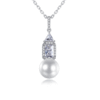 Pearl Pendant Simple Pearl Necklaces, Pendants Adorned with Cubic Zirconia, Brass Earrings Jewelry Non Tarnish