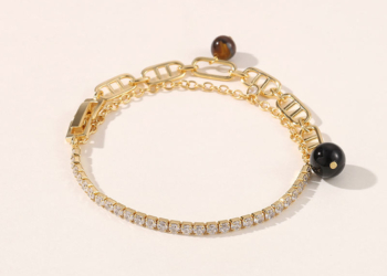 Wholesale Trendy Brass Gold Bracelets for Women, 18l Gold Plated Tennis Bracelet Stacking Link Chain Waterproof Fashion Jewelry for Women’s Daily Wear