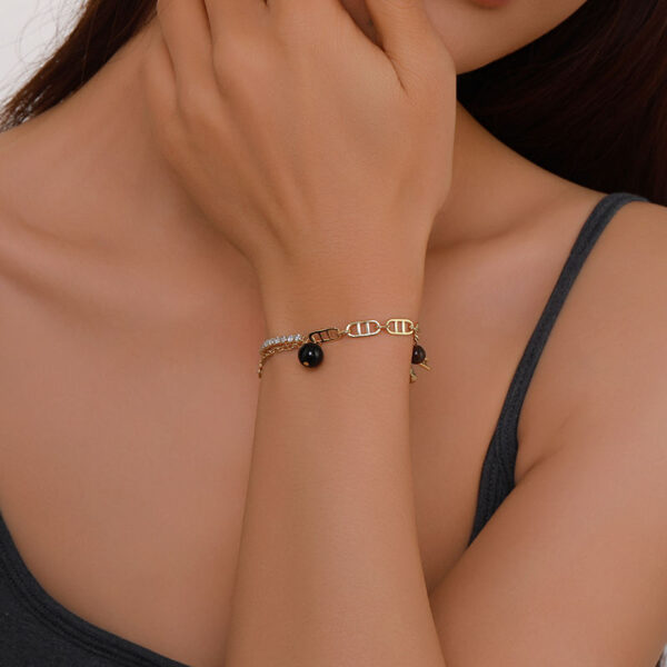 Wholesale Trendy Brass Gold Bracelets for Women, 18l Gold Plated Tennis Bracelet Stacking Link Chain Waterproof Fashion Jewelry for Women's Daily Wear