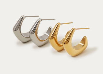 Hot Sale Fashion Chunky Hypoallergenic Earrings, Trendy Gold Plated Hoop Earrings for Women  Non-Tarnish Waterproof Made Earrings Design