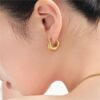Hot Sale Fashion Chunky Hypoallergenic Earrings, Trendy Gold Plated Hoop Earrings for Women  Non-Tarnish Waterproof Made Earrings Design