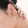 Hot Sale Fashion Chunky Hypoallergenic Earrings, Trendy Gold Plated Hoop Earrings for Women  Non-Tarnish Waterproof Made Earrings Design