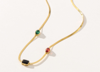 High Quality Brass Gold Chain for Men Women, Personality Link choker Necklace with Colorful Zircon, Trendy Gold Plated Jewelry for Daily Wear