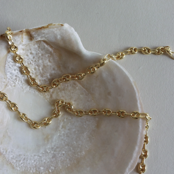 Hot Sale Brass Link Chain Gold Necklaces for Women, Trendy Gold PlatedFashion Minimalist Jewelry