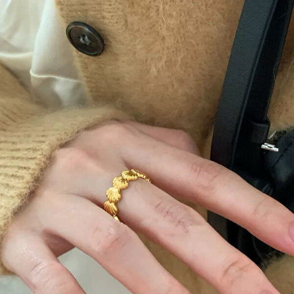 Tiny Women's Tarnish-Free Gold Rings, Waterproof Fine Jewelry with Wide Design, Platinum Engagement Rings for Women