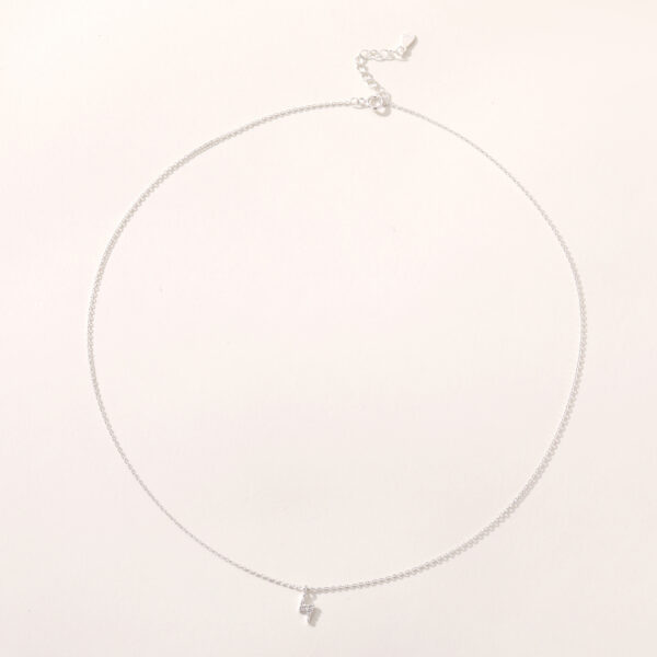 Fashionable Brass Necklaces for Women, Exquisite Lightning Bolt Pendant Necklace, Gold Planted Zirconia Stylish Trendy Wedding Gift