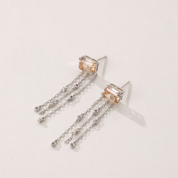 Handmade Fashionable Sparkling Earrings for Women, Customizable 5A Cubic Zircon Drop Diamond Earrings, Brass Hypoallergenic Earrings Style for Women