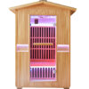 1 Outdoor Infrared Sauna for 2 Person, 2000W 120V Canadian Hemlock Sauna Room with 8 Epoxy Heating Panels, Red Light Beauty Lamp, Bluetooth Speakers & Colorful LED Lighting