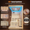 2 Person Indoor Traditional Steam Sauna Room with Heater, Bluetooth Speakers & 7-Color LED Lights, 47.2″ × 47.2″ × 74.8″