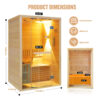 2 Person Indoor Hemlock Finnish Sauna Room For Home, 3KW 240V Metal Electric Heater, Max 90℃, Tempered Glass Door, LED Wall Light & Bluetooth Speakers