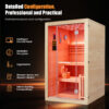 2 2 Person Traditional Indoor Sauna for Home, 47.2 x 47.2 x 74.8 in Wooden Sauna Room with Heating Furnace, Volcanic Stones, Starry Sky Lights, Bluetooth Speaker & Sauna Accessories