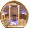 Traditional Outdoor Barrel Sauna for 2-4 Person, Carbonized Spruce Wood, 9KW Fast Heating Finnish Steam Sauna, Complete Accessories, Outdoor Sauna for Backyard, Patio & Poolside