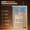 2 Person Indoor Traditional Steam Sauna Room with Heater, Bluetooth Speakers & 7-Color LED Lights, 47.2″ × 47.2″ × 74.8″