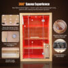 4 2 Person Traditional Indoor Sauna for Home, 47.2 x 47.2 x 74.8 in Wooden Sauna Room with Heating Furnace, Volcanic Stones, Starry Sky Lights, Bluetooth Speaker & Sauna Accessories