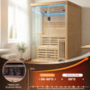 2 Person Indoor Traditional Steam Sauna Room with Heater, Bluetooth Speakers & 7-Color LED Lights, 47.2″ × 47.2″ × 74.8″
