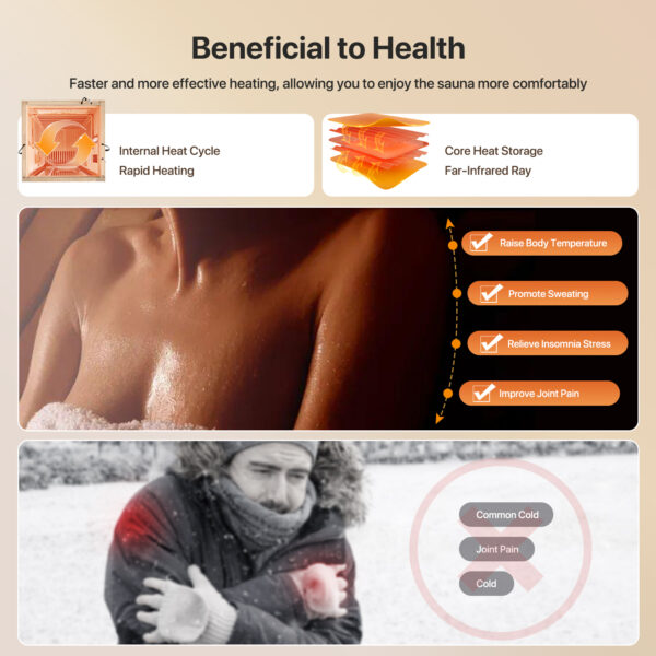 4 MAJUS 1-Person Infrared Sauna, 1350W 7 Graphene Heating Plates, Okoume Wood, 150°F Max Temp, 120V Plug & Play with Starry Sky Light & Bluetooth Speakers