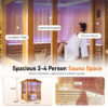 Traditional 2-4 Person Outdoor Sauna Room, Japanese Cedar Outdoor Home Sauna with 6KW Metal Stove, Colorful LED Ambient Lights & Full Sauna Accessories