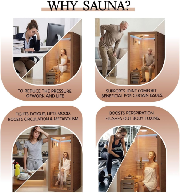 majusaccessory 3000W Traditional 2 Person at Home Sauna, Wooden Indoor Sauna Barrels, Canadian Centennial Hemlock Wood Sauna with Speakers for Meditation, Relaxation, Beauty & Family